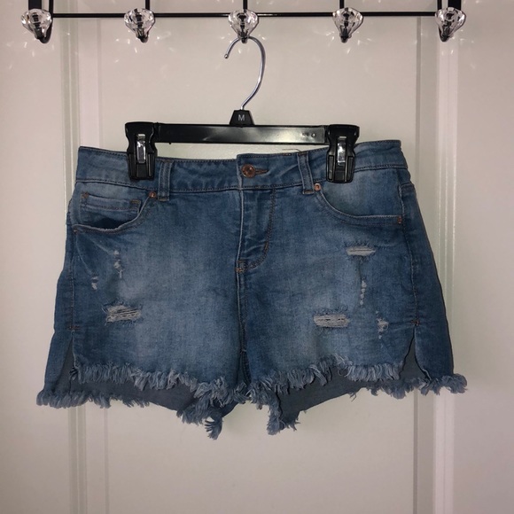 Distressed Mid-Raised Jean Shorts - Picture 1 of 1